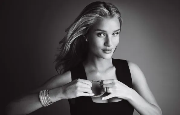 Model, black and white, Rosie Huntington-Whiteley