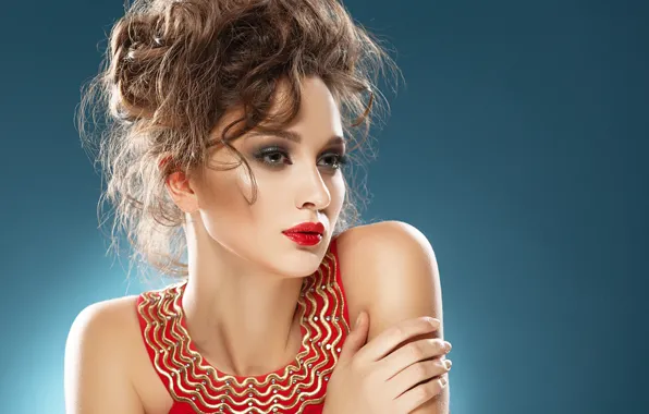 Girl, pose, portrait, makeup, model, YURI ILUHIN