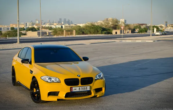Picture the sky, yellow, bmw, BMW, shadow, yellow, f10