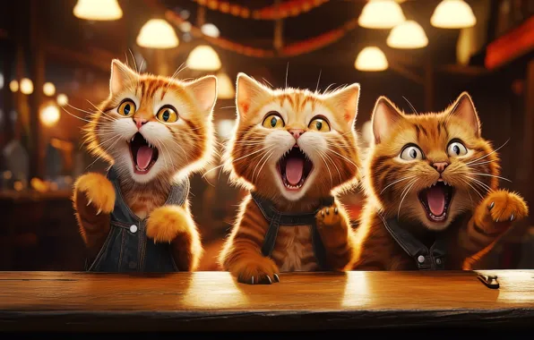 Cats, cats, digital art, AI art, neural network, the art of artificial intelligence