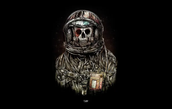 Picture death, skull, the suit, costume, astronaut