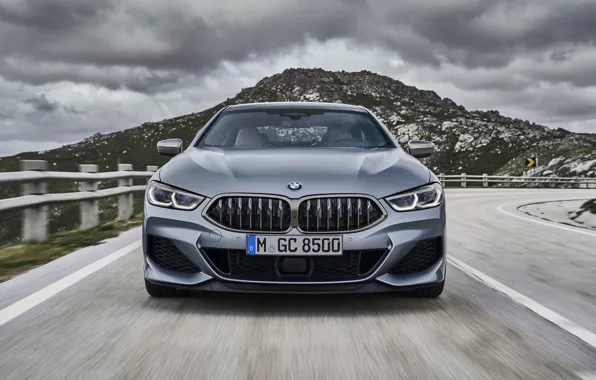 Picture coupe, mountain, BMW, front view, Gran Coupe, 8-Series, 2019, the four-door coupe