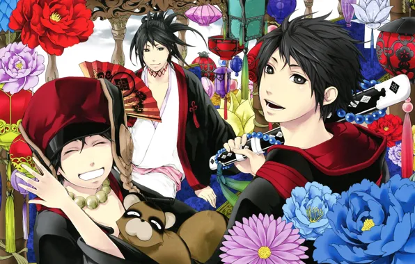 Picture anime, guy, brothers, Donten ni Warau, Laughing under the clouds