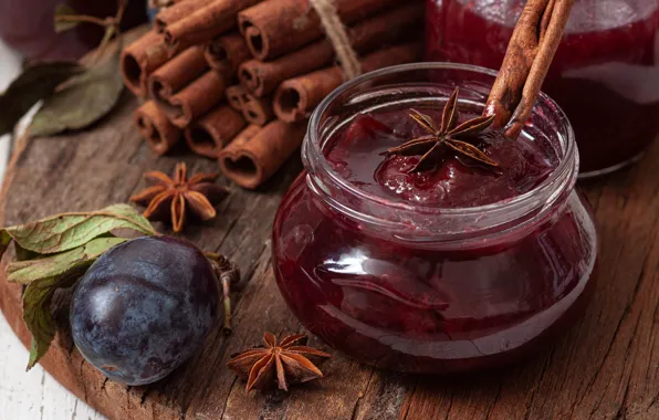 Cinnamon, jam, spices, drain, Anis