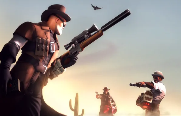 Picture Team Fortress 2, steampunk, Engineer, Demoman, The bomber, Engineer
