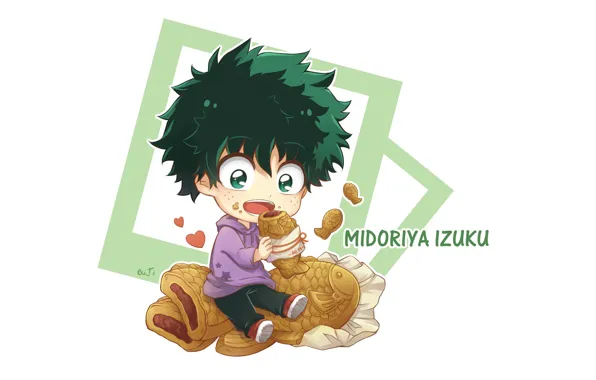 Food, anime, baby, art, Boku no Hero Academy, Izuku Midoriya