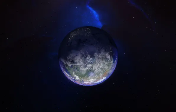 Stars, Planet, Nebula, Earth, Space, Art, Earth, Home