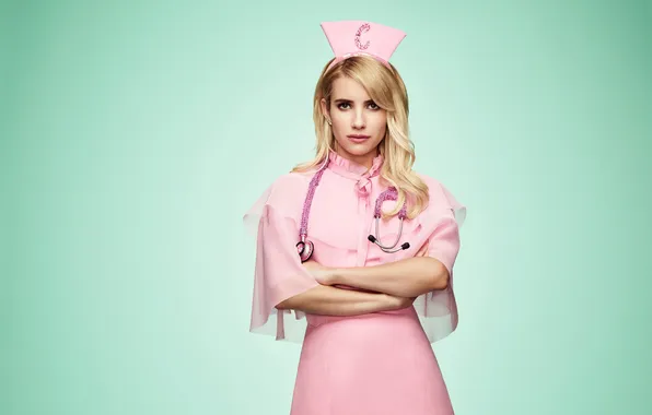 Pose, background, portrait, makeup, actress, hairstyle, blonde, the series