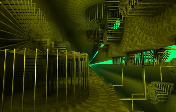 Greens, mechanism, 3D graphics, modeling