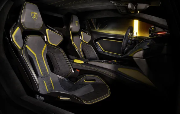 Lamborghini, supercar, supercar, limited edition, the interior of the car, 2025, car seats, Lamborghini Phenomenon