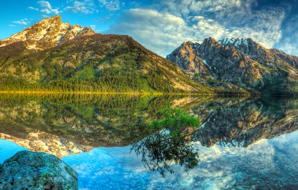 Picture lake, reflection, mountain