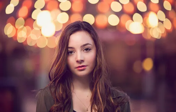 Look, portrait, bokeh, City Lights