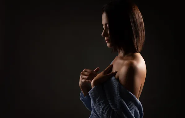 Girl, background, hair, profile
