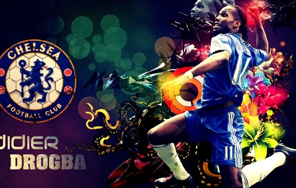 Picture joy, player, Chelsea, Didier Drogba, Didier Drogba
