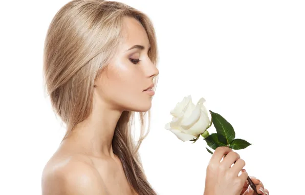 Flowers, model, look, hairstyle