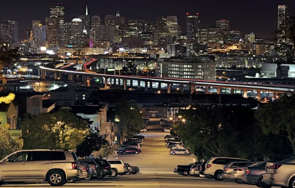 Picture Home, Road, Lights, Night, The city, Machine, San Francisco, Slide