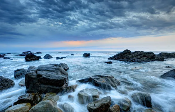 Sea, landscape, stones