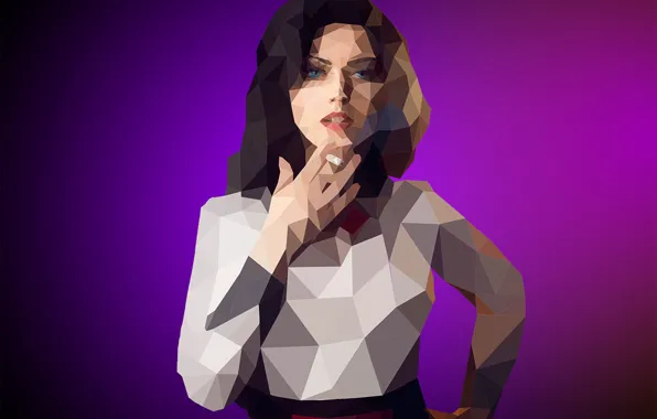 Girl, minimalism, low poly