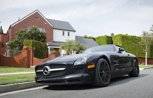 Picture Roadster, Mercedes-Benz, AMG, Black, SLS