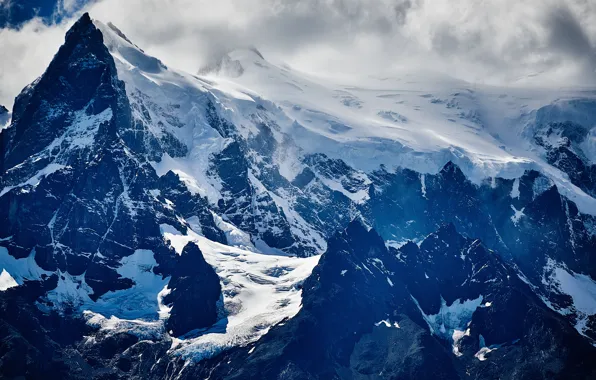 Clouds, Winter, Mountain, Cold