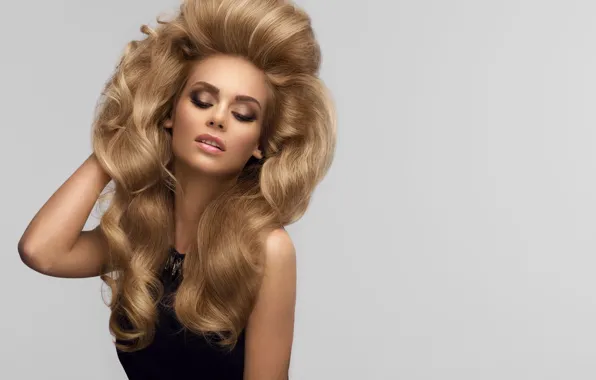 Picture girl, portrait, makeup, hairstyle, blonde, long hair