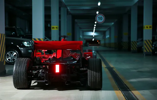 Sign, garage, car, Formula F1