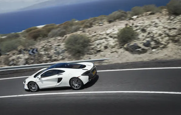 Road, auto, white, McLaren, speed, supercar, 570GT
