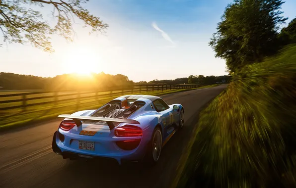 Auto, Road, Porsche, Machine, Movement, Car, 918, Rendering