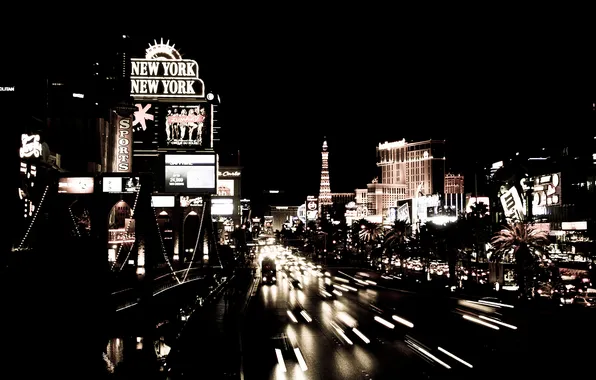 Night, lights, signs, Las Vegas, u.s.a., swikaro, S. sh..