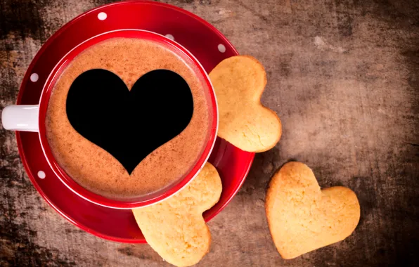 Picture love, heart, coffee, Cup, love, dessert, heart, sweet