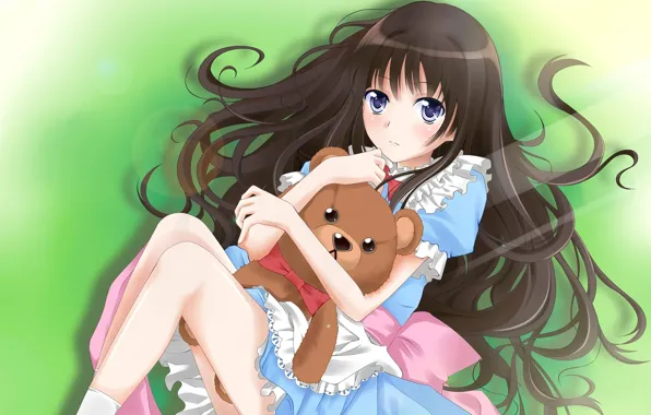 Picture toy, bear, girl, shionji yuuko, kamisama no memo chou