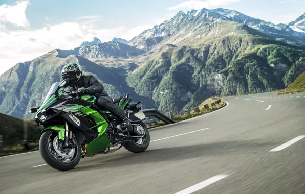 Kawasaki, road, mountains, Ninja, Kawasaki Ninja H2 SX