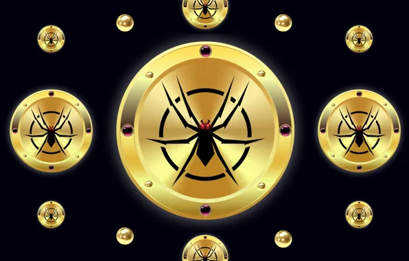 Spider, gold, design, pattern