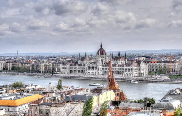 River, home, panorama, Parliament, Hungary, Budapest