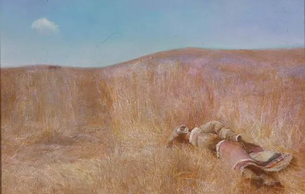 The sky, the steppe, clothing, ears, stuffed, HongNian Zhang, Dreming-At-Noon