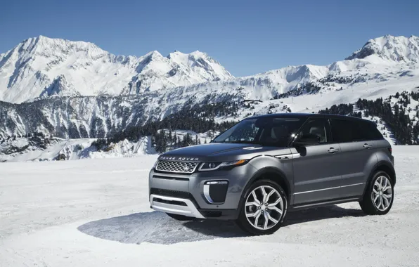 Picture car, auto, snow, mountains, Land Rover, Range Rover, wallpapers, snow