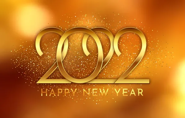 Background, figures, New year, gold, 2022