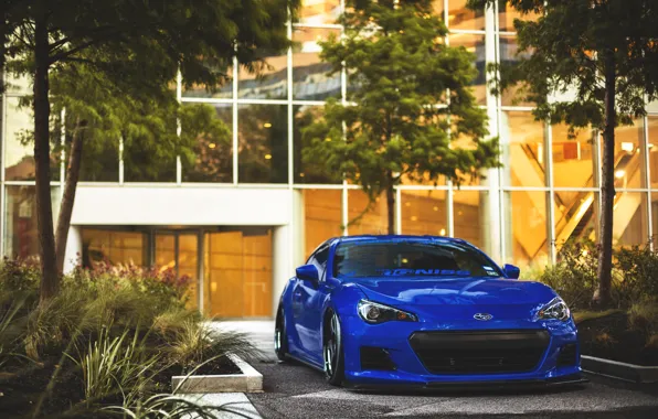 Subaru, sports car, blue, front, Subaru, brz, quick