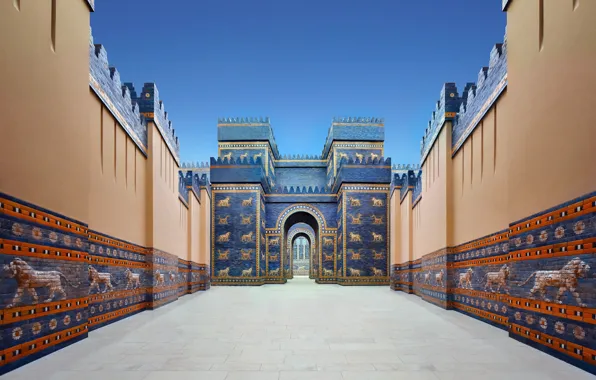 Architecture, Babylon, Expensive, VI.to BC, Gate of goddess Ishtar, photo-reconstruction