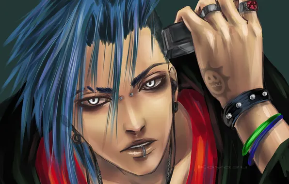 Look, piercing, bracelet, guy, art, razor, punk, Koyasu