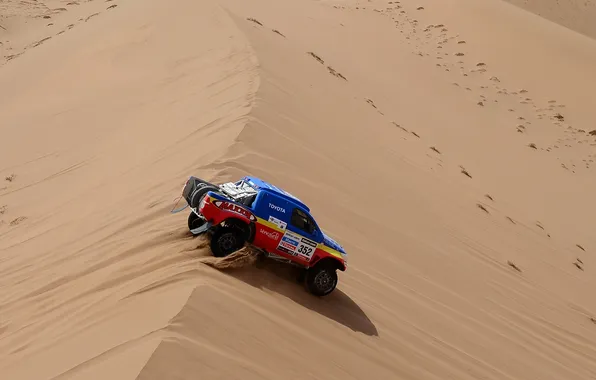 Sand, Machine, Toyota, Rally, Dakar, Dakar, Dune, The rise