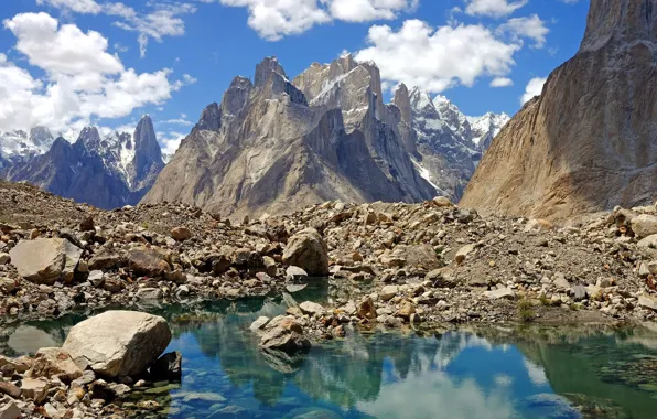 The sky, landscape, mountains