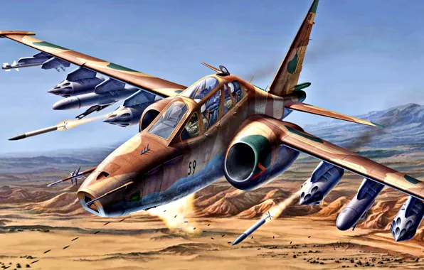 Picture military aircraft, Su-25, subsonic, combat training, Armored, Su-25УБК, Air force of Iran