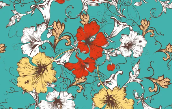 Flowers, vector, texture, design, pattern, floral