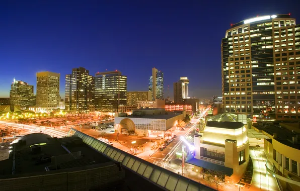 The city, lights, building, architecture, illumination