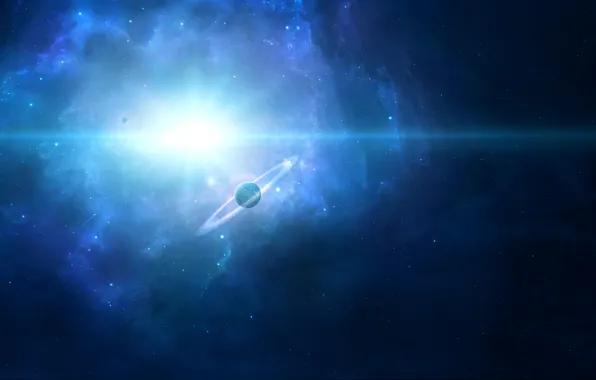 Space, stars, planet