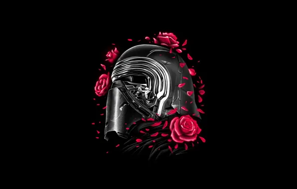 Flowers, Rose, Minimalism, Flower, Star Wars, Style, Helmet, Background