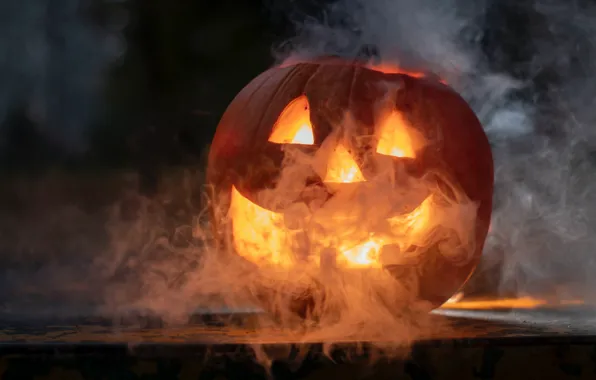 Smoke, pumpkin, Halloween, Jack