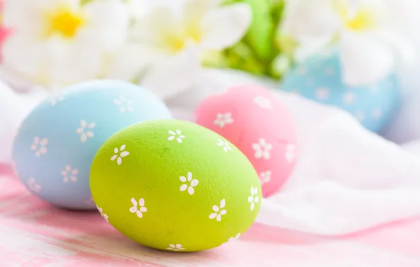 Flowers, eggs, Easter, flowers, spring, Easter, eggs, decoration