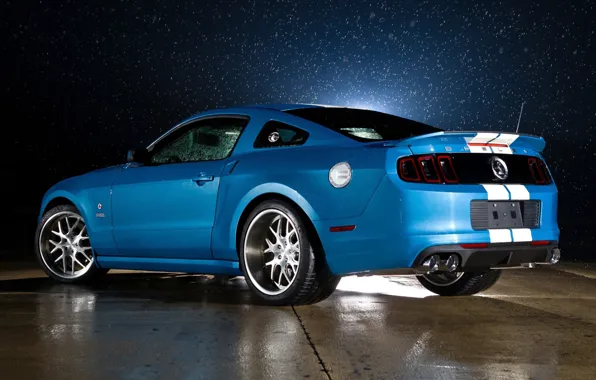 Picture blue, strip, background, Mustang, Ford, Shelby, GT500, Ford
